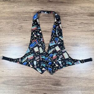 VTG Nicole Miller Limited‎ Quanities Tuxedo Backless Vest Graduation PHD Barback